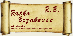Ratko Brzaković vizit kartica